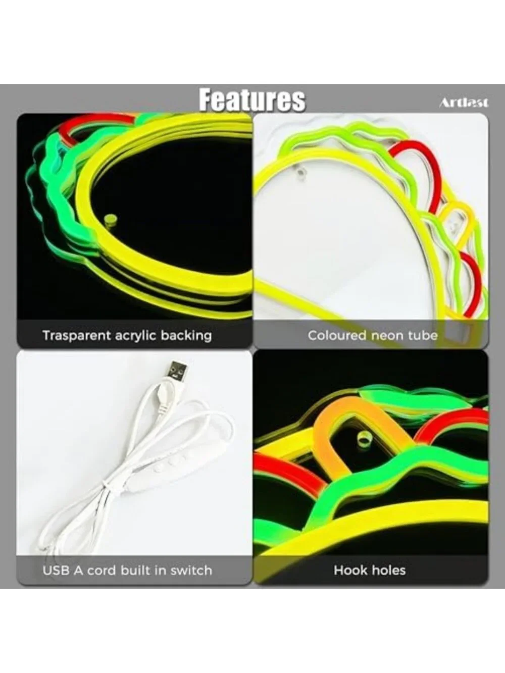 LED Taco Neon Sign - Fun Wall Decor for Kitchen, Taco Bar, or Party Decorations